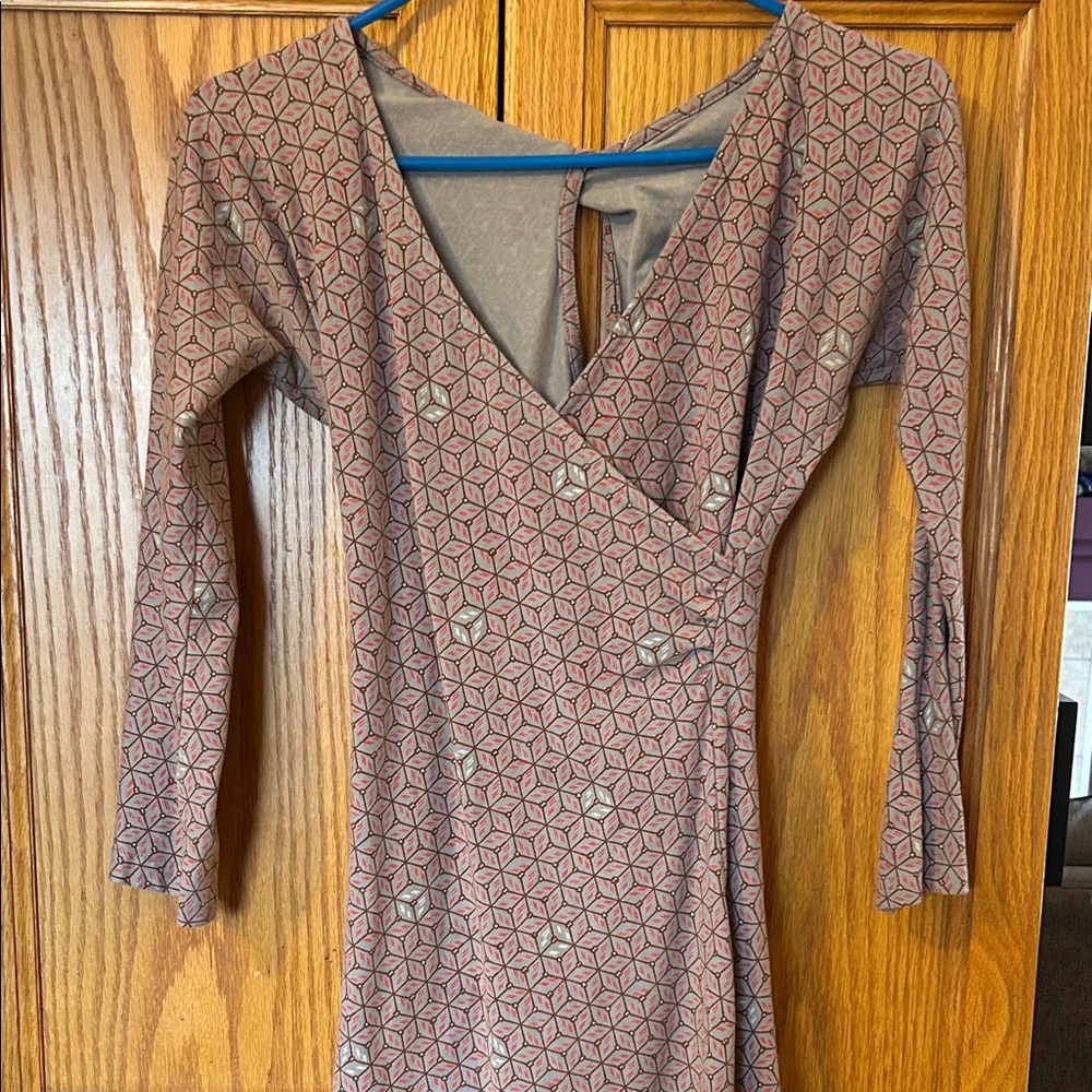 Patagonia Long Sleeve Rose Geometric Wrap-Style Dress